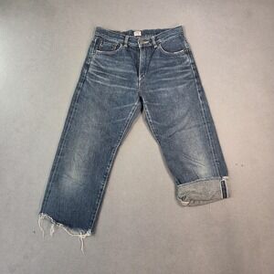 Vintage Edwin Jeans Womens Blue Selvedge 505 Raw Hem Made Japan 90s Fits 27x21